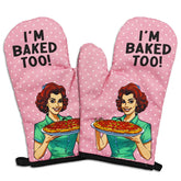 Guantes de horno GOSJINNK: dos pares divertidos para hornear con seguridad.