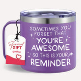 Taza térmica Gossby para mujer con tapa y pajilla, ideal para bebidas calientes