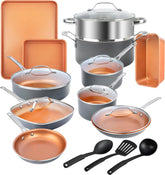 Gotham Steel 20 piezas: sartenes y ollas cerámicas con antiadherente para cocinar sin pegarse