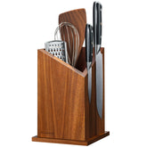 Gourmetop porta-cuchillos magnetico en acacia, diseño elegante y ahorro de espacio.