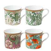 Grace Teaware tazas de porcelana ósea Morris Impresiones, juego de 4 para café o té.
