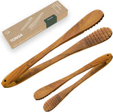 Tenazas de teca Graindi de 9 pulgadas para cocinar con control y precisión.