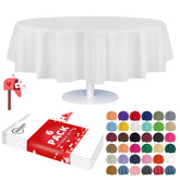 Grandipity mantel plástico blanco, redondo 84in, para fiestas, fácil de usar