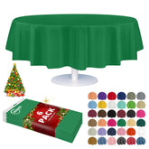 Grandipity mantel plástico verde redondo de 84 pulgadas para fiestas