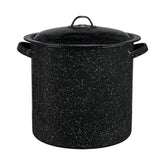 Granite Ware Olla Stock 15,5 cuartos, exterior negro moteado, ideal para caldos y sopas.