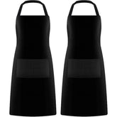 GREEN LIFESTYLE delantal chef paquete de 2 bolsillos negro para uso intenso en cocina