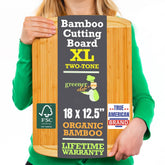 Greener Chef tabla de corte de bambú 18 pulgadas con superficie XL para carne y verduras
