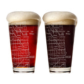 Vaso Greenline Goods con mapa de Chicago para disfrutar cerveza fría en casa.