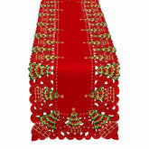 Grelucgo mantel-navidad-bordado hiedra, ideal para cenas festivas elegantes