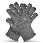 Guantes Grill Armor: guantes-horno-dedos con protección 932°F para alimentos calientes.