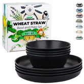 Grow Forward platos de paja de trigo 8 piezas Midnight, duraderos para uso diario
