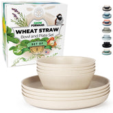 Grow Forward platos de trigo 8 piezas Sahara, coloridos y duraderos para uso diario.