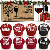 Grunlienus tapón de vino 8-pack divertido protege el aroma por más días.