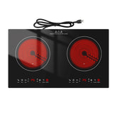 GTKZW cocina eléctrica doble quemador con placa cerámica, ideal para hervir rápido y saltear con seguridad.