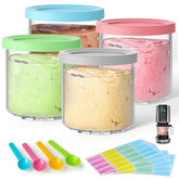 Conjunto GuanQiao Creami Pint: contenedores con tapas para almacenamiento seguro de helados.