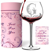 Copa de vino Gumry con monograma inicial G para regalo elegante