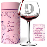 Vaso Gumry con monograma inicial D, 16 oz, ideal para brindar en ocasiones especiales.