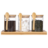 GURUDAR frascos de especias de 20oz con vidrio transparente para ver el contenido.