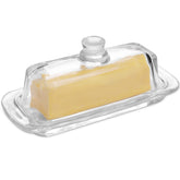 Mantequera de cristal Gusnilo con tapa y cierre hermético para conservar la frescura.
