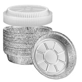 GUSTO: bandeja redonda de aluminio con tapa domo plástica, ideal para hornear y transportar.