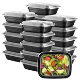 Conjunto GUSTO de contenedores 12oz con tapas herméticas para transporte seguro.