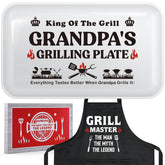 GwhyGifts abuelo con placa parrilla para reuniones al aire libre.
