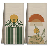 GwhyGifts toallas boho conjunto 2, sol y hojas, ideal para decoración y secado rápido