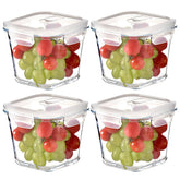 Conjunto de 4 contenedores de vidrio cuadrados H.JSS WDJS con tapas herméticas para almacenamiento