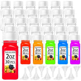 Botellas Haawooky 2oz claras con tapa blanca, ideales para llevar bebidas.