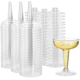 Vaso copa de champán de plástico Hacaroa, 4 oz, 75 unidades, ideal para brindis.