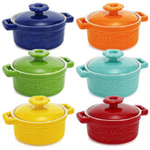Set de 6 mini cocotte Hacaroa con tapa para porciones individuales