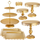 Hacaroa set oro – bases de torta grandes, soporte estable para presentaciones elegantes.