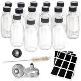 Botellas Hadatido de vidrio de 60 ml con tapas, ideales para muestras seguras y sin fugas
