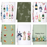 Hahafelt toallas para carrito de bar con patrón de copas para decorar.