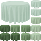Mantel redondo Hallswl verde salvia, 84 pulgadas, ideal para fiestas al aire libre