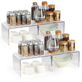 Organizador acrílico Hampsele para gabinete, ideal para especias y vajilla ordenada.