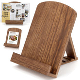 Haotao soporte recetario de madera en encimera, lectura fácil de recetas mientras cocinas.