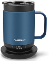 Taza Happiness con cafe caliente preciso mantiene la temperatura para disfrutarla.