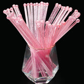 hapray agitadores cristal rosados con brillo, ideales para mezclar cócteles y bebidas.