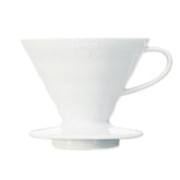 Hario V60 cerámico conico tamaño 02 blanco para extracción uniforme.