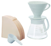 Conjunto Hario V60 de cerámica blanco para verter café de forma profesional
