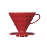 Hario V60 goteador plástico de cono, rojo, ideal para una taza en casa.