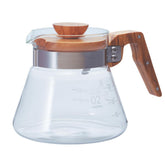 Jarra Hario V60 con mango de madera de olivo para un vertido preciso