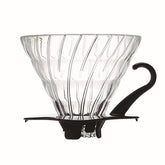 Vaso de vidrio Hario V60 Tamaño 02, negro, para una extracción limpia de café