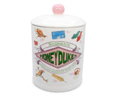 Jarra cerámica Harry Potter Honeydukes, vista frontal, ideal para dulces y galletas.