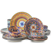 Vajilla HASENSE con platos de 10 pulgadas para seis comensales, ideal para cenas.
