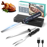 HAUSHOF cuchillo eléctrico inalámbrico para carne con control preciso