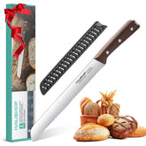 HAUSHOF cuchillo de pan 8 pulgadas con hoja serrada para cortes precisos en pan crujiente