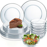 Plato Havawish de 7 pulgadas en vidrio claro, ideal para porciones pequeñas.