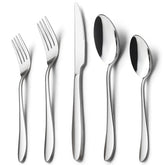 HaWare cubiertos 10 piezas para 2 con acabado espejo, ideales para cenas diarias